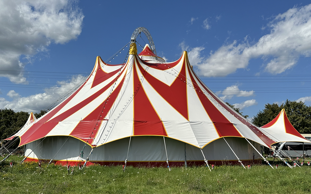 Zirkus-Zelt Rot/Weiß - 